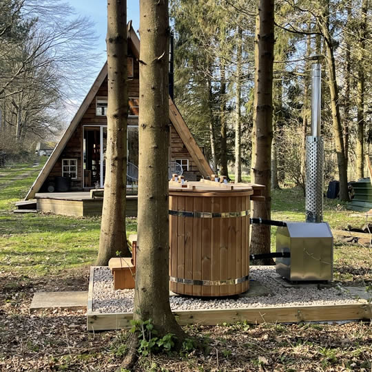 Kent glamping in a wood cabin